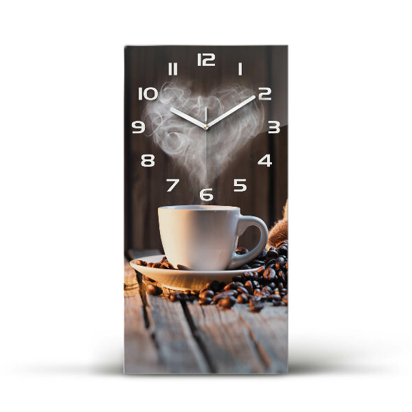 Vertical wall clock Cup of coffee