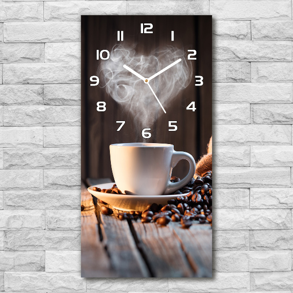 Vertical wall clock Cup of coffee