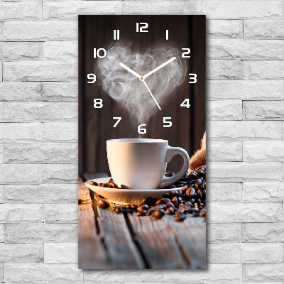 Vertical wall clock Cup of coffee