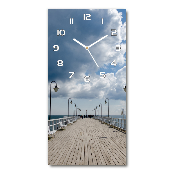 Modern vertical wall clock Pier in Orłowo