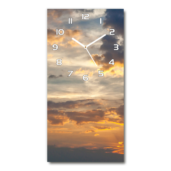 Vertical rectangular wall clock Sunset heaven