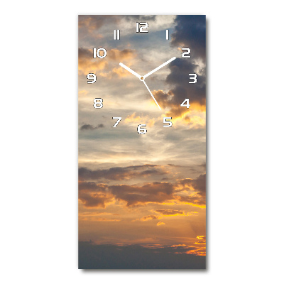 Vertical rectangular wall clock Sunset heaven