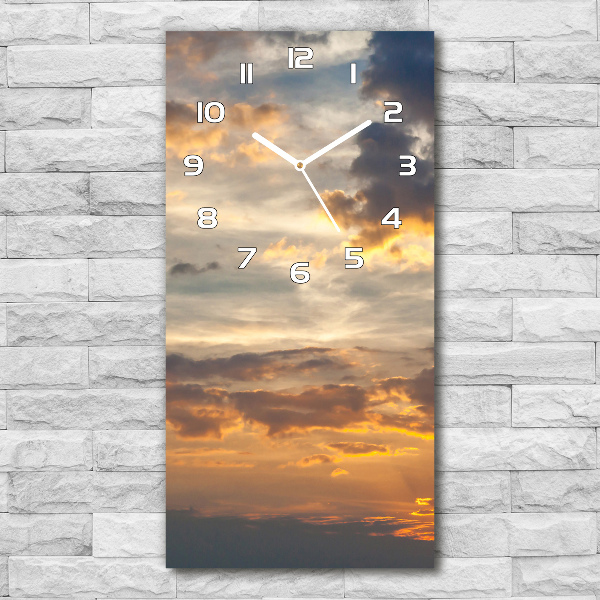 Vertical rectangular wall clock Sunset heaven