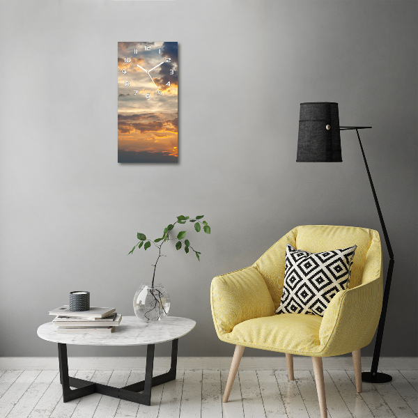 Vertical rectangular wall clock Sunset heaven