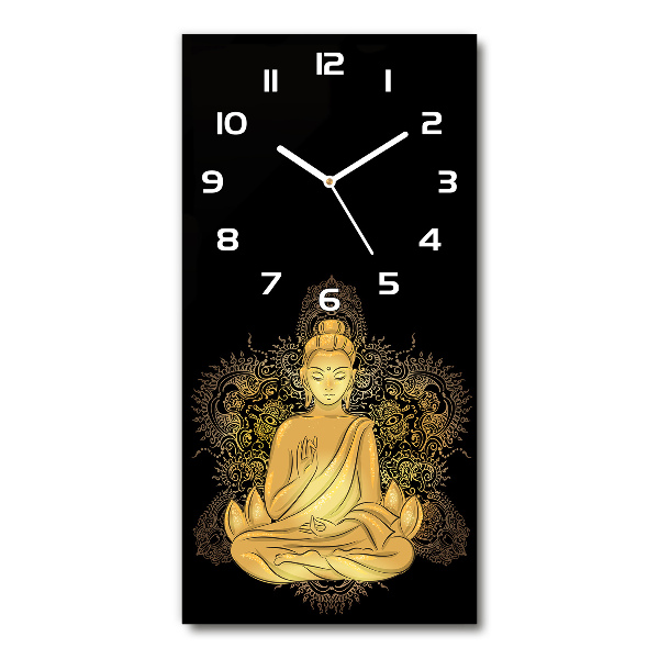 Vertical wall clock Buddha and Mandala