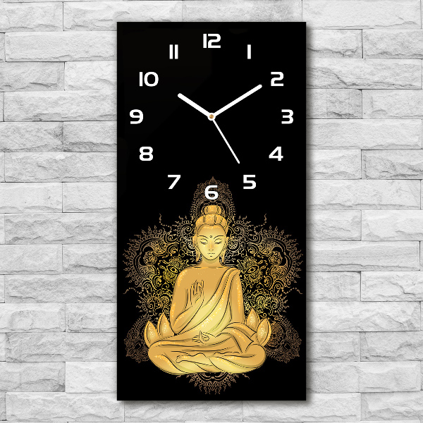 Vertical wall clock Buddha and Mandala