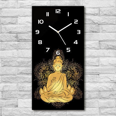 Vertical wall clock Buddha and Mandala