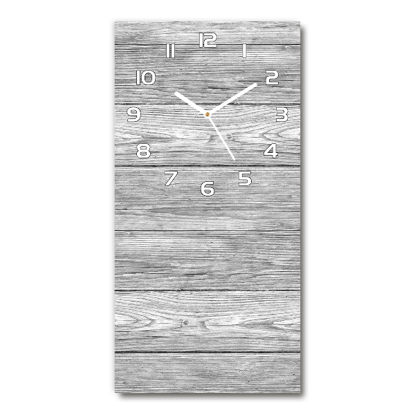 Vertical rectangular wall clock Wooden background