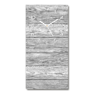 Vertical rectangular wall clock Wooden background