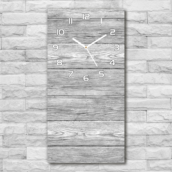 Vertical rectangular wall clock Wooden background