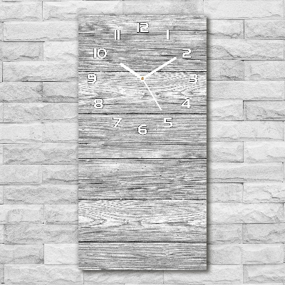 Vertical rectangular wall clock Wooden background