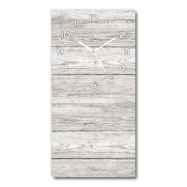 Vertical rectangular wall clock Wooden background