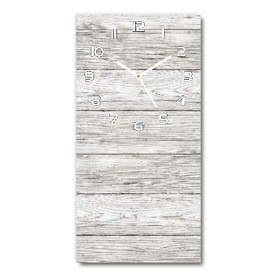 Vertical rectangular wall clock Wooden background