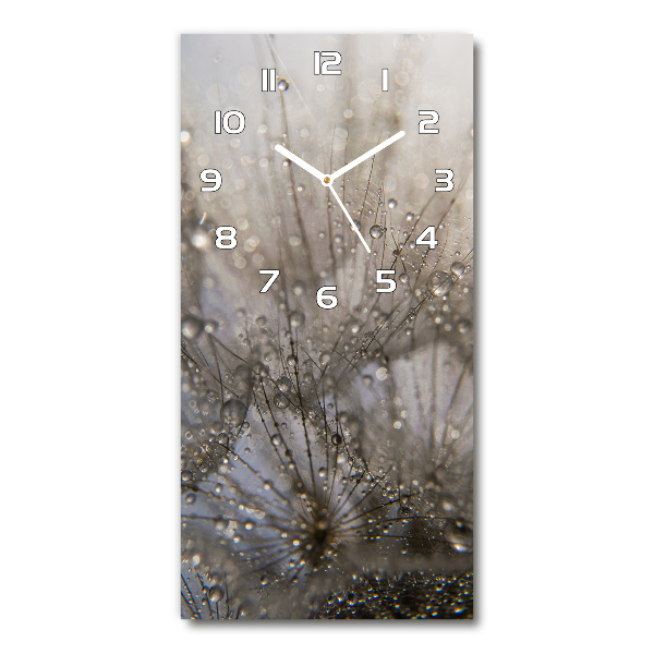 Vertical wall clock Dandelion seeds