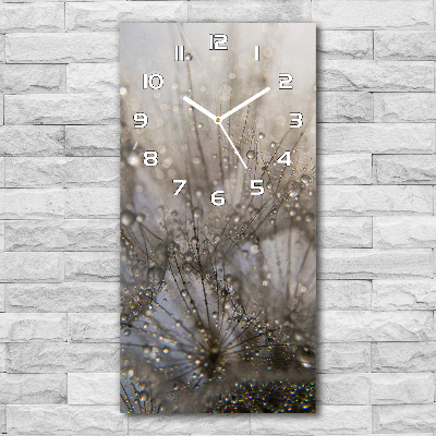 Vertical wall clock Dandelion seeds