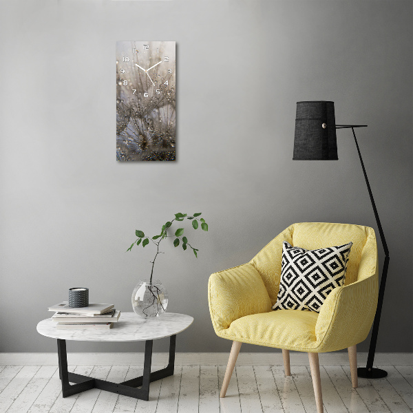 Vertical wall clock Dandelion seeds