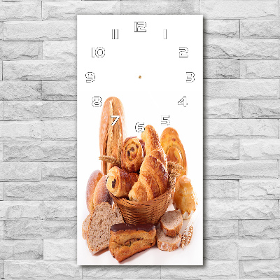 Vertical wall clock Bread in the basket