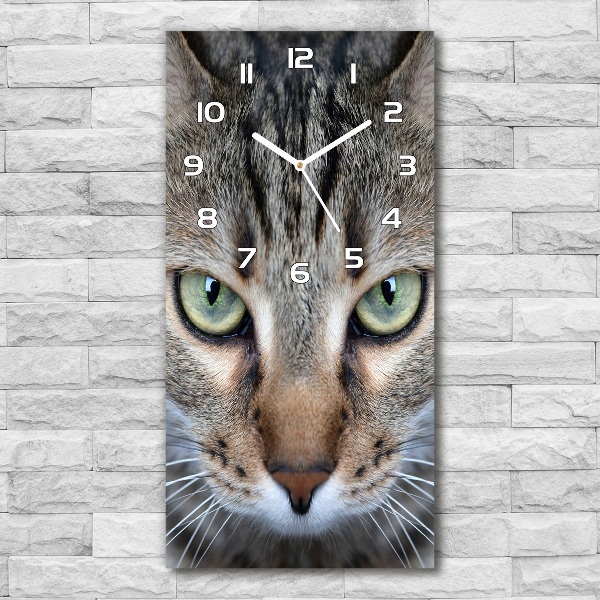 Modern vertical wall clock Cat's eyes