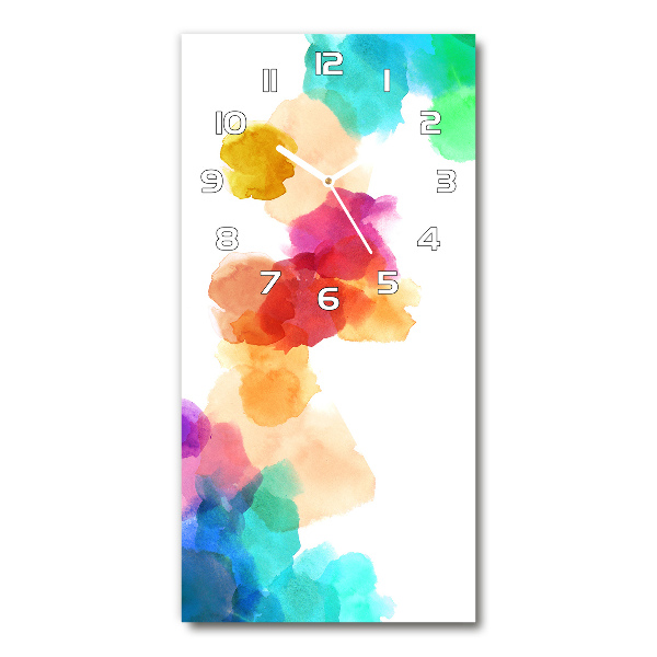 Modern vertical wall clock Colorful spots
