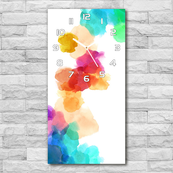 Modern vertical wall clock Colorful spots