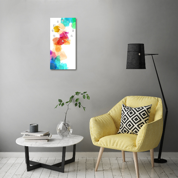 Modern vertical wall clock Colorful spots
