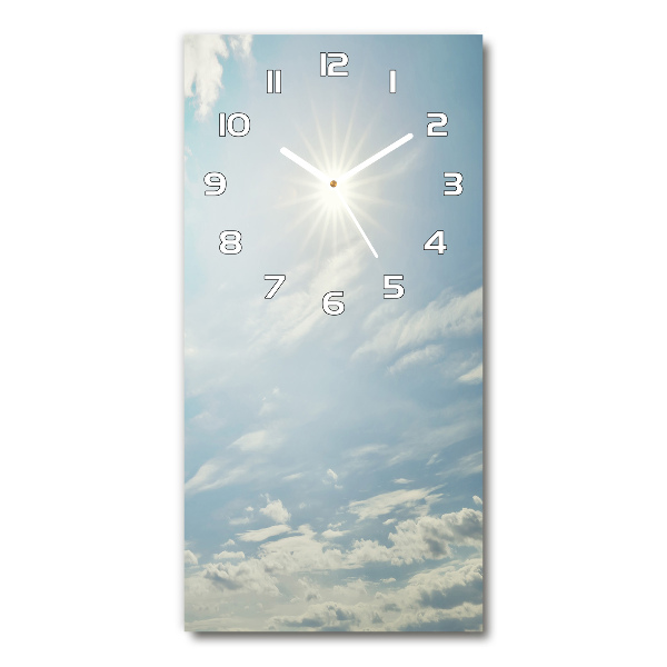 Vertical wall clock The sun in the sky