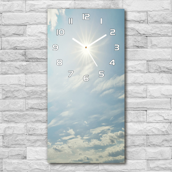 Vertical wall clock The sun in the sky