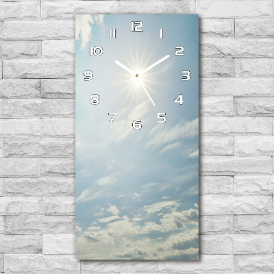 Vertical wall clock The sun in the sky