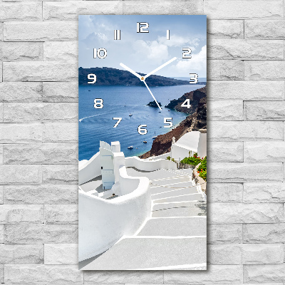 Modern vertical wall clock Santorini Greece