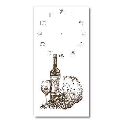 Vertical rectangular wall clock Wine and snacks