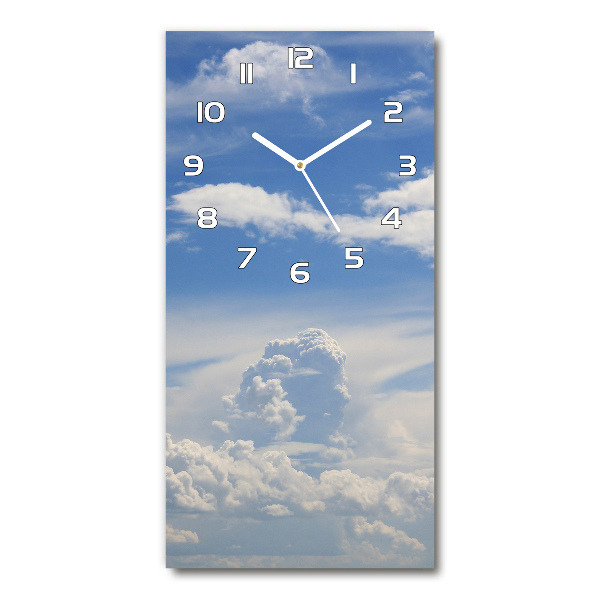 Vertical wall clock Clouds in the sky