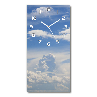 Vertical wall clock Clouds in the sky