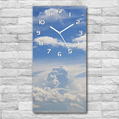 Vertical wall clock Clouds in the sky