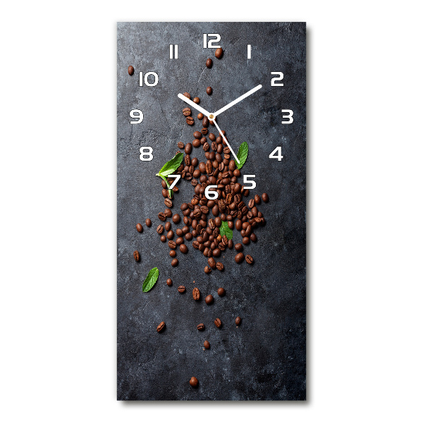 Vertical rectangular wall clock Coffee beans