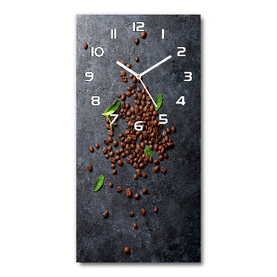 Vertical rectangular wall clock Coffee beans