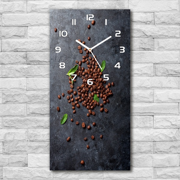 Vertical rectangular wall clock Coffee beans