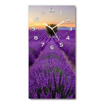 Vertical rectangular wall clock Lavender field