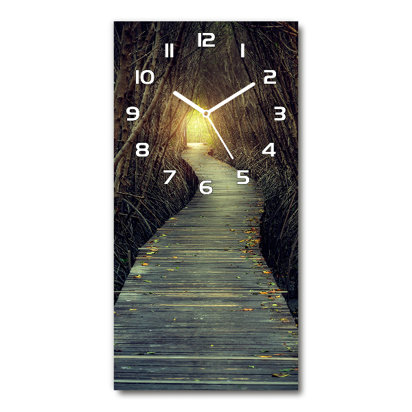 Modern vertical wall clock Path in the forest