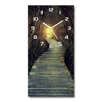 Modern vertical wall clock Path in the forest