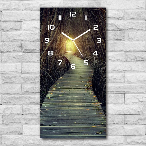 Modern vertical wall clock Path in the forest