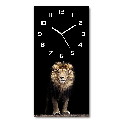 Vertical rectangular wall clock Portrait of a lion