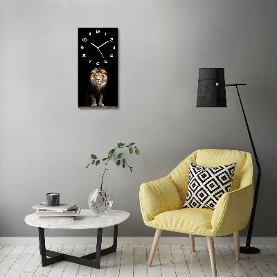 Vertical rectangular wall clock Portrait of a lion