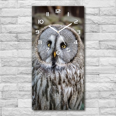 Modern vertical wall clock Owl