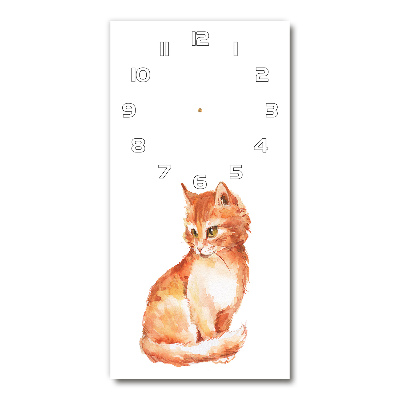 Modern vertical wall clock Red Cat