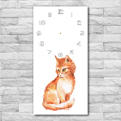 Modern vertical wall clock Red Cat