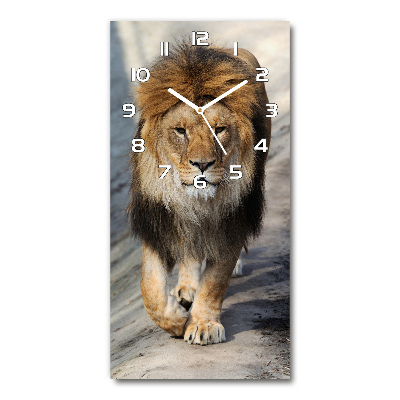 Modern vertical wall clock Lion