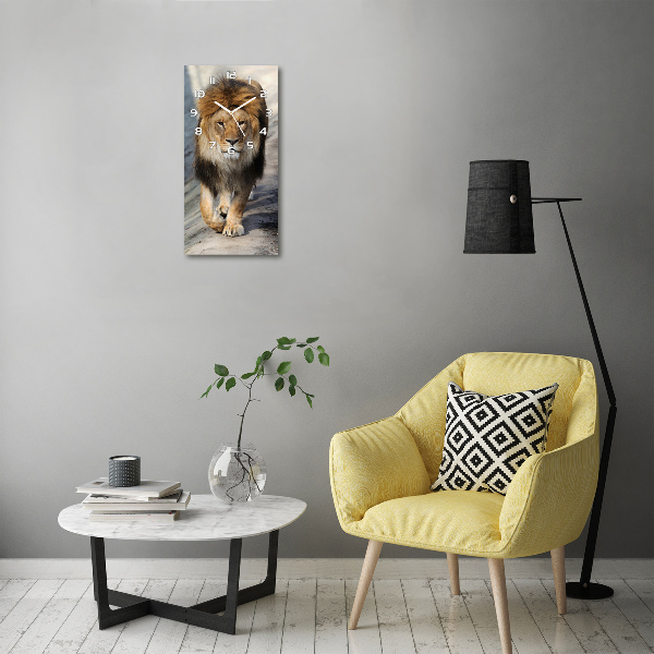 Modern vertical wall clock Lion