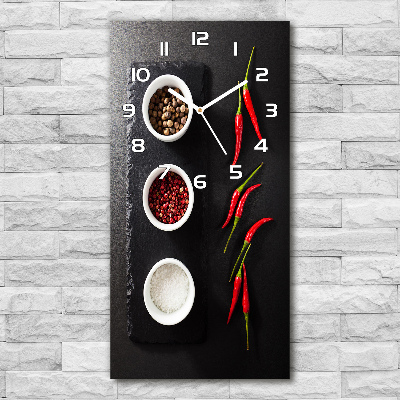 Vertical wall clock Spices and peppers