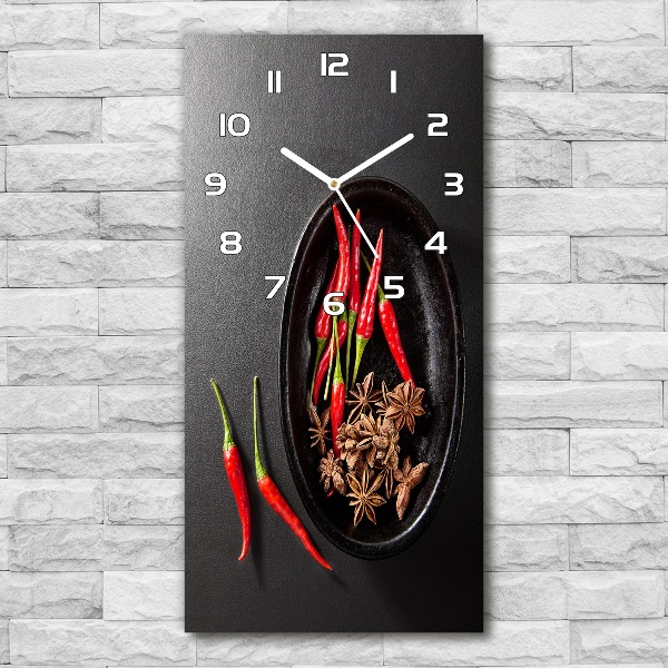 Vertical wall clock Chilli peppers