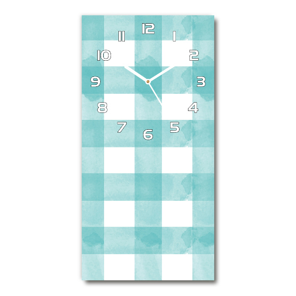 Vertical wall clock Blue grille